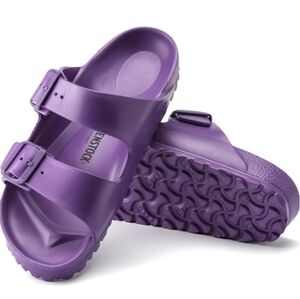 New Birkenstock Purple Eva Arizona Lightweight Buckle Slide Sandals sz 10